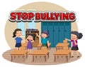 Stop Bullying text with cartoon character