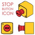 Stop button icon colored Royalty Free Stock Photo