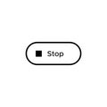 Stop button icon vector in rectangle line button Royalty Free Stock Photo