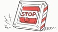 Stop button illustration, control and halt symbol for interfaces vector design Generative AI Royalty Free Stock Photo