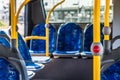 Stop button on the modern public transport bus Royalty Free Stock Photo