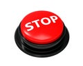 Stop button. Red STOP button isolated. Icon button STOP. Text STOP on button. Buzzer. Royalty Free Stock Photo