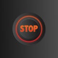 STOP button in vivid electric red and yellow colors. 3D effect in vector, jpg and EPS10 Royalty Free Stock Photo