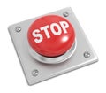 Stop Button on White Royalty Free Stock Photo
