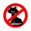 Stop cat. ban pet is forbidden. Red prohibitory road sign Royalty Free Stock Photo