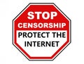 Stop censorship protect the Internet illustration for the free speech online.