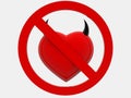 Stop cheating concept with devil`s heart Royalty Free Stock Photo