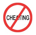 Stop cheating sign