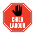 Stop child labour symbol icon