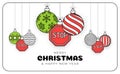 Stop christmas greeting card in trendy line style. Merry Christmas and Happy New Year outline cartoon Sports banner. stop sign as Royalty Free Stock Photo