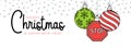 Stop christmas greeting card in trendy line style. Merry Christmas and Happy New Year outline cartoon Sports banner. stop sign as Royalty Free Stock Photo