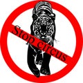 Stop circus. Say NO! to animals in circuses. tiger