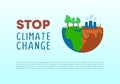 Stop climate change background banner poster for nature promotion to save earth Royalty Free Stock Photo