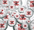 Stop the Clock Words Free Time Out Pause Break Royalty Free Stock Photo