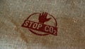 Stop CO2 and carbon neutral stamp and stamping Royalty Free Stock Photo