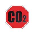 Stop Co2 written on roadsign - concept image on white background Royalty Free Stock Photo