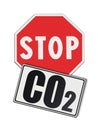 Stop Co2 written on roadsign - concept image Royalty Free Stock Photo