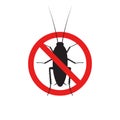 Stop cockroach isolated on white background. Vector.