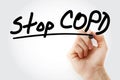 Stop COPD text with marker
