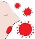 Stop corona virus covid-19 pandemy sign icon prevention quarantine conept