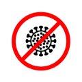 Stop corona virus icon, sign for corona virus prevention