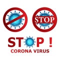 Stop corona virus symbol design