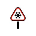 Stop corona virus vector forbidden symbol sign icon illustration Royalty Free Stock Photo