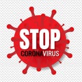 Stop Coronavirus Banner With Text Transparent Background