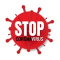 Stop Coronavirus Banner With Text White Background