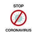 Stop Coronavirus Cartoon nCoV 19 Vector Banner. COVID-19 Prevention