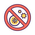 Stop coronavirus color line icon. Coronavirus danger and public health risk disease and flu outbreak. Pictogram for web