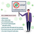 Stop coronavirus concept. Social distancing and hand hygiene. Basic protective measures against the new Covid 19
