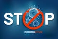 Stop Coronavirus Covid-19 design banner vector illustrations Royalty Free Stock Photo