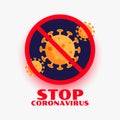 Stop coronavirus covid-19 infection outburst symbol design