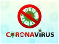 Stop Coronavirus COVID-19 2019-nCoV outbreak and influenza in light-blue background. Pandemic medical health risk, immunology, Royalty Free Stock Photo