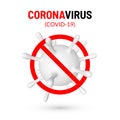 Stop Coronavirus Covid-19, 2019-nKoV. Illustration of virus unit. World pandemic concept. Vector illustration