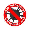 Stop Coronavirus Covid-19, 2019-nKoV. Illustration of virus unit. World pandemic concept. Vector illustration