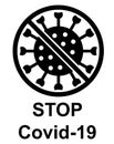 Stop the coronavirus Covid-19. Warning against the spread of the pandemic.