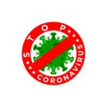 Stop coronavirus icon vector design concept