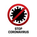 Stop Coronavirus Isolated Covid-19 Icon with Corona Virus on White Background Royalty Free Stock Photo