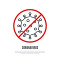 Stop Coronavirus line icon.