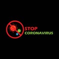 stop coronavirus logo Template design icon.