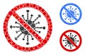 Stop Coronavirus Mosaic Icon of Circle Dots Royalty Free Stock Photo