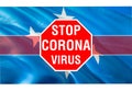 STOP Coronavirus and No Infection in Micronesia Concept. Micronesia Covid-19 Coronavirus concept design. 3D rendering World Health