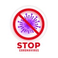 Stop coronavirus outburst and spread symbol design