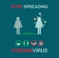 Stop Coronavirus Quarantine Banner. COVID-19 Prevention Infographic.