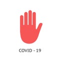Stop coronavirus red sign. No covid-19 sign isolated. Vector icon. Coronavirus Control. Fighting coronavirus Royalty Free Stock Photo