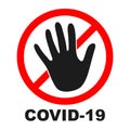 Stop coronavirus red sign. No covid-19 sign Royalty Free Stock Photo