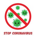 Stop coronavirus red sign vector Royalty Free Stock Photo