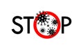 Stop coronavirus graphic warning banner
